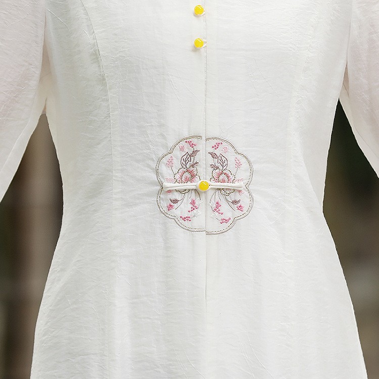 起念浅月新款禅意茶人服夏季复古汉元素禅修服刺绣中式外披女批发商品图片