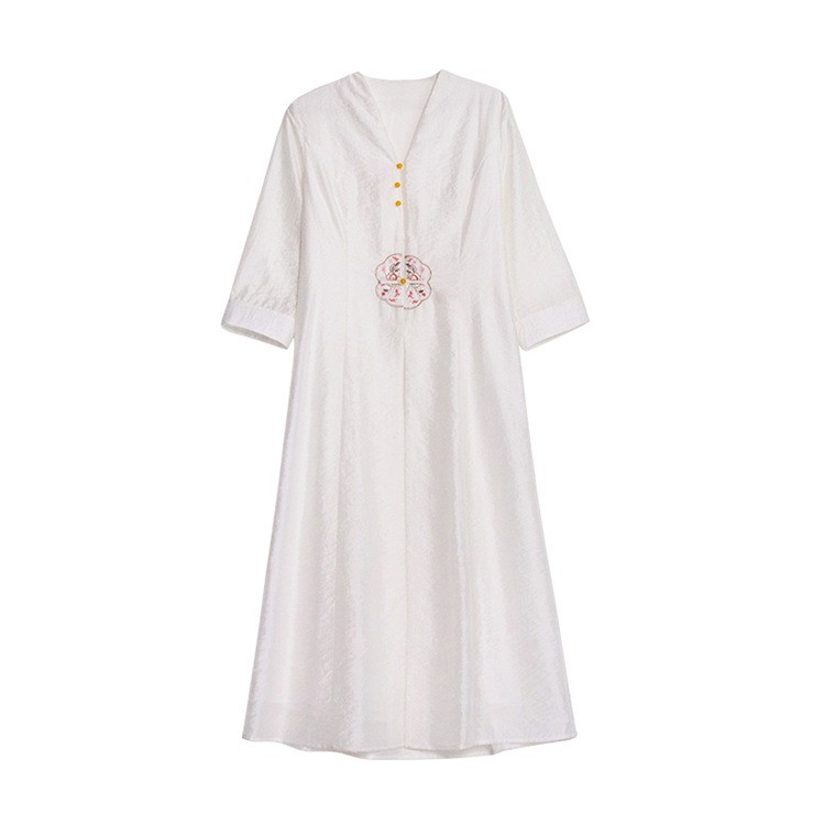 起念浅月新款禅意茶人服夏季复古汉元素禅修服刺绣中式外披女批发商品图片